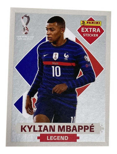 Kylian Mbappe Figurinha Extra Legend Prata Copa 2022